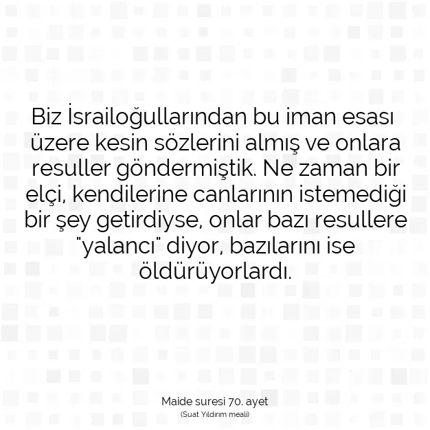 Ayetbul | Kuran Mealleri | Quran | Maide suresi 70. ayet