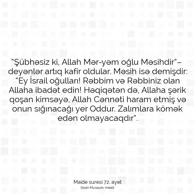 Ayetbul | Kuran Mealleri | Quran | Maide suresi 72. ayet