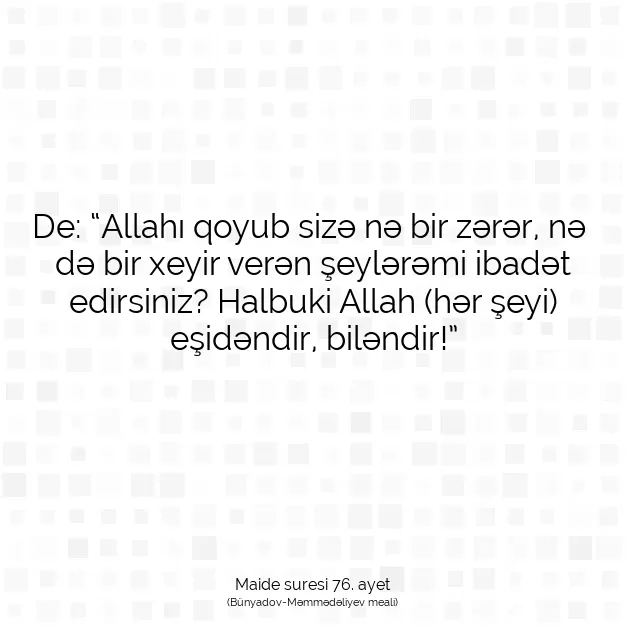 Ayetbul | Kuran Mealleri | Quran | Maide suresi 76. ayet