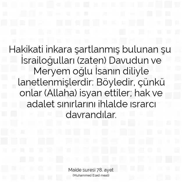 Ayetbul | Kuran Mealleri | Quran | Maide suresi 78. ayet