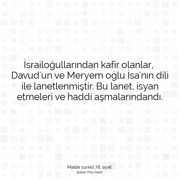 Ayetbul | Kuran Mealleri | Quran | Maide suresi 78. ayet