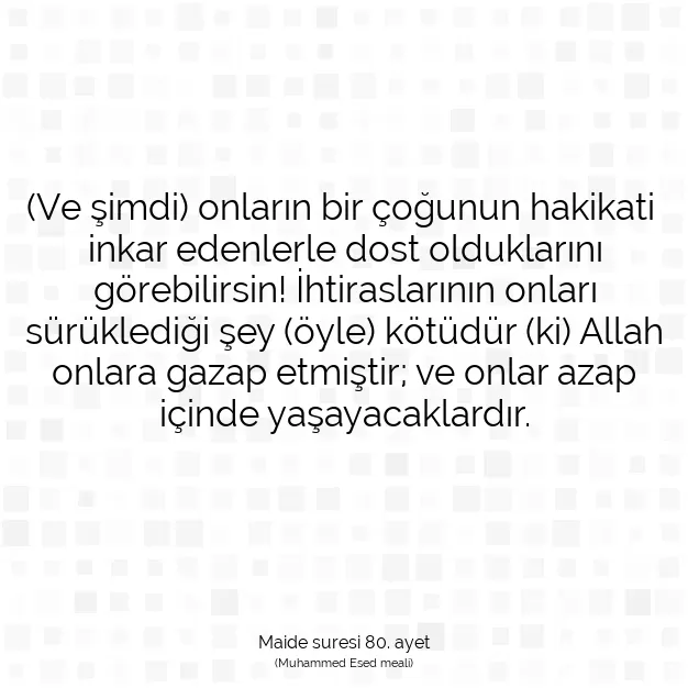 Ayetbul | Kuran Mealleri | Quran | Maide suresi 80. ayet