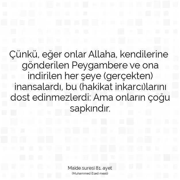 Ayetbul | Kuran Mealleri | Quran | Maide suresi 81. ayet