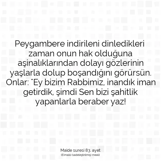 Ayetbul | Kuran Mealleri | Quran | Maide suresi 83. ayet