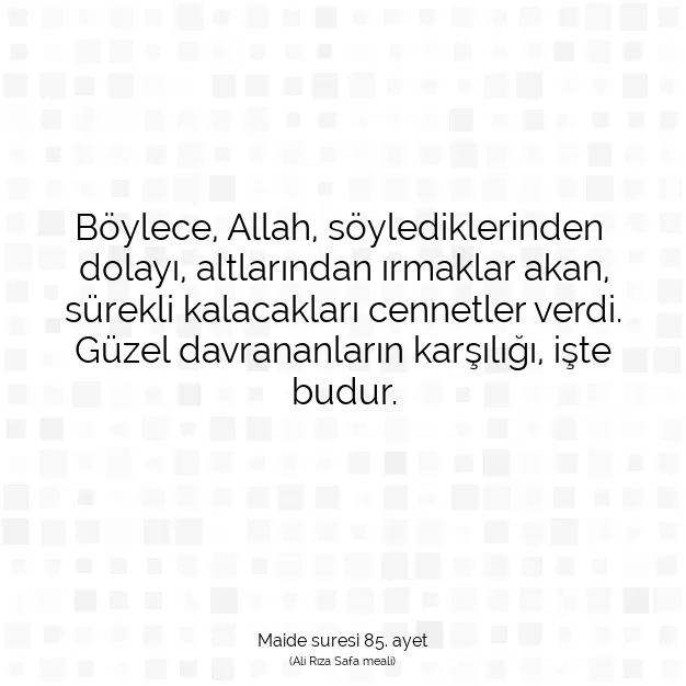 Ayetbul | Kuran Mealleri | Quran | Maide suresi 85. ayet