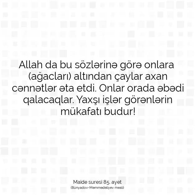 Ayetbul | Kuran Mealleri | Quran | Maide suresi 85. ayet