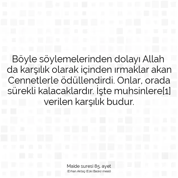 Ayetbul | Kuran Mealleri | Quran | Maide suresi 85. ayet