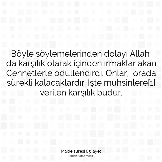 Ayetbul | Kuran Mealleri | Quran | Maide suresi 85. ayet