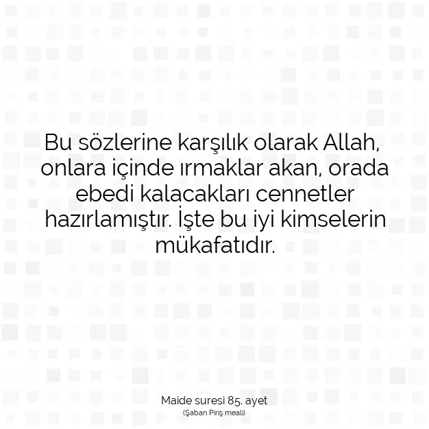 Ayetbul | Kuran Mealleri | Quran | Maide suresi 85. ayet