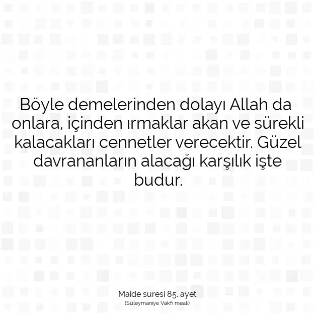 Ayetbul | Kuran Mealleri | Quran | Maide suresi 85. ayet