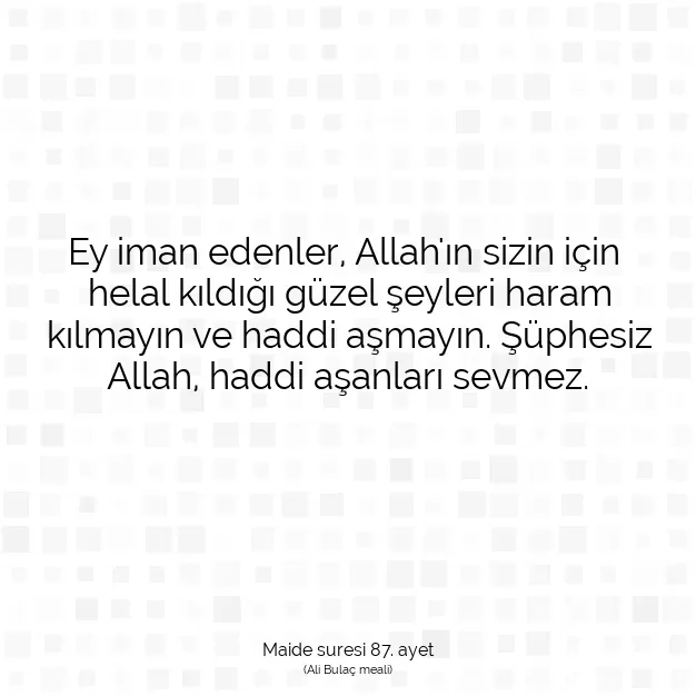 Ayetbul | Kuran Mealleri | Quran | Maide suresi 87. ayet