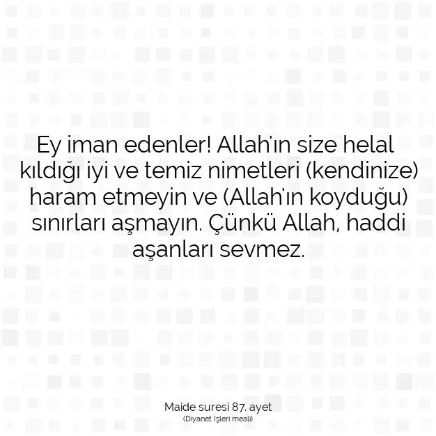 Ayetbul | Kuran Mealleri | Quran | Maide suresi 87. ayet