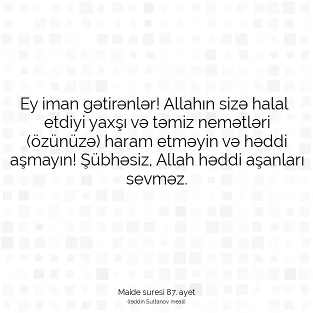 Ayetbul | Kuran Mealleri | Quran | Maide suresi 87. ayet