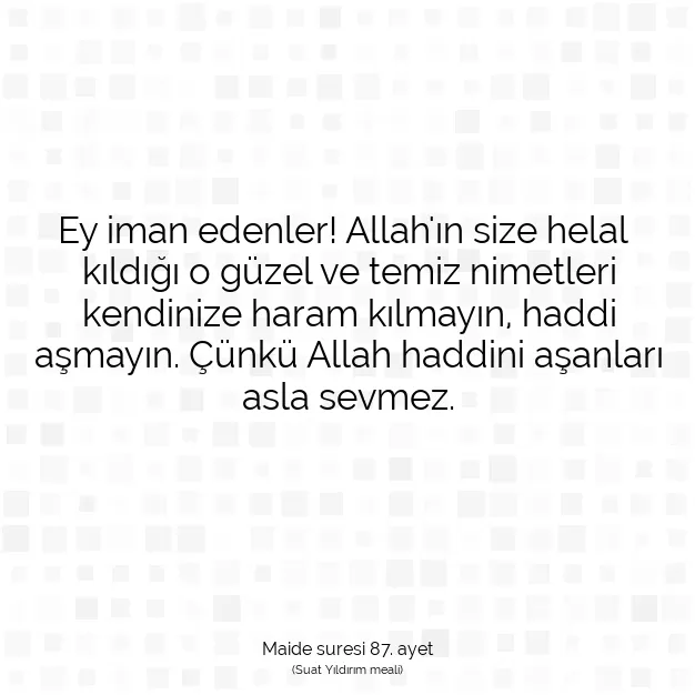 Ayetbul | Kuran Mealleri | Quran | Maide suresi 87. ayet