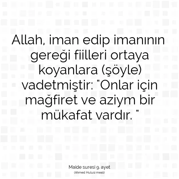 Ayetbul | Kuran Mealleri | Quran | Maide suresi 9. ayet