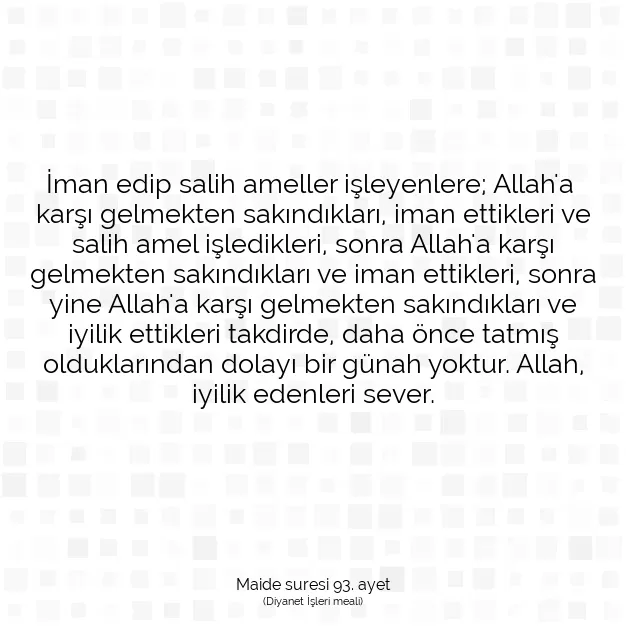 Ayetbul | Kuran Mealleri | Quran | Maide suresi 93. ayet