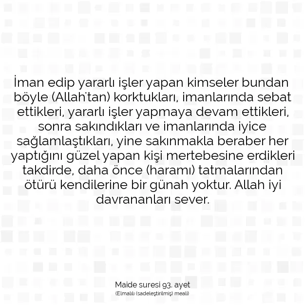 Ayetbul | Kuran Mealleri | Quran | Maide suresi 93. ayet