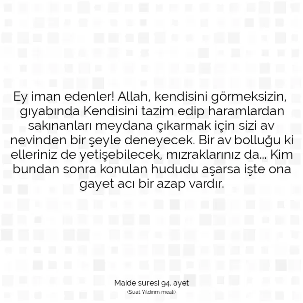 Ayetbul | Kuran Mealleri | Quran | Maide suresi 94. ayet