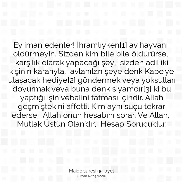 Ayetbul | Kuran Mealleri | Quran | Maide suresi 95. ayet