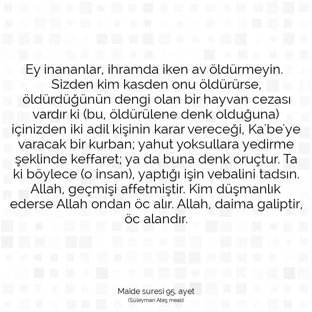 Ayetbul | Kuran Mealleri | Quran | Maide suresi 95. ayet