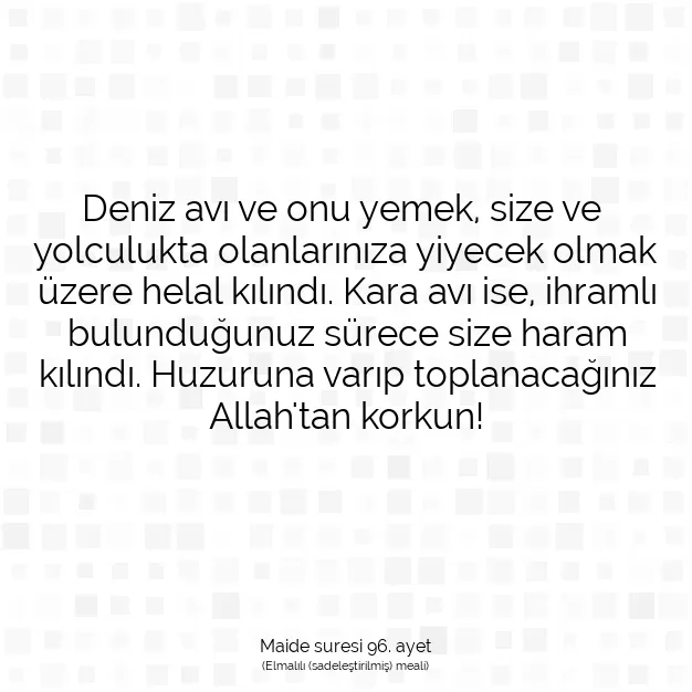 Ayetbul | Kuran Mealleri | Quran | Maide suresi 96. ayet