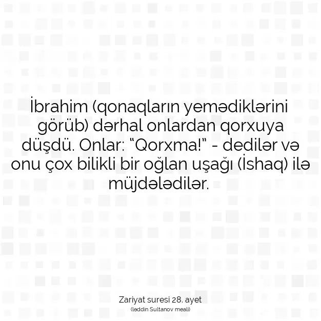 Ayetbul | Kuran Mealleri | Quran | Zariyat suresi 28. ayet