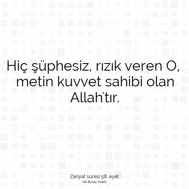 Ayetbul | Kuran Mealleri | Quran | Zariyat suresi 58. ayet