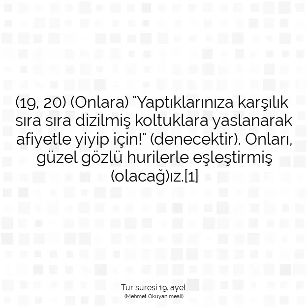 Ayetbul | Kuran Mealleri | Quran | Tur suresi 19. ayet