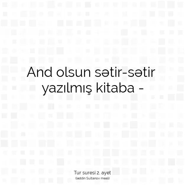 Ayetbul | Kuran Mealleri | Quran | Tur suresi 2. ayet