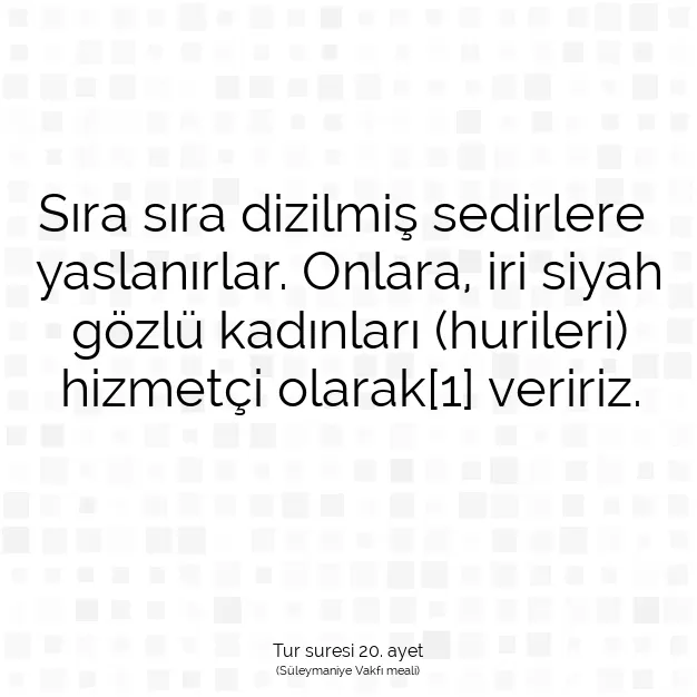 Ayetbul | Kuran Mealleri | Quran | Tur suresi 20. ayet