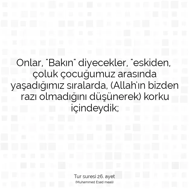 Ayetbul | Kuran Mealleri | Quran | Tur suresi 26. ayet