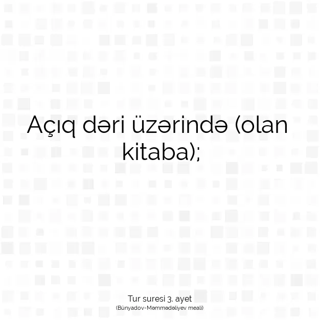 Ayetbul | Kuran Mealleri | Quran | Tur suresi 3. ayet