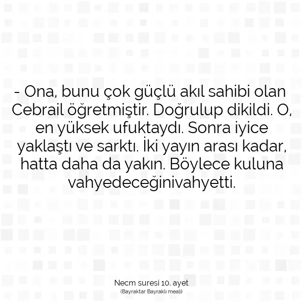 Ayetbul | Kuran Mealleri | Quran | Necm suresi 10. ayet