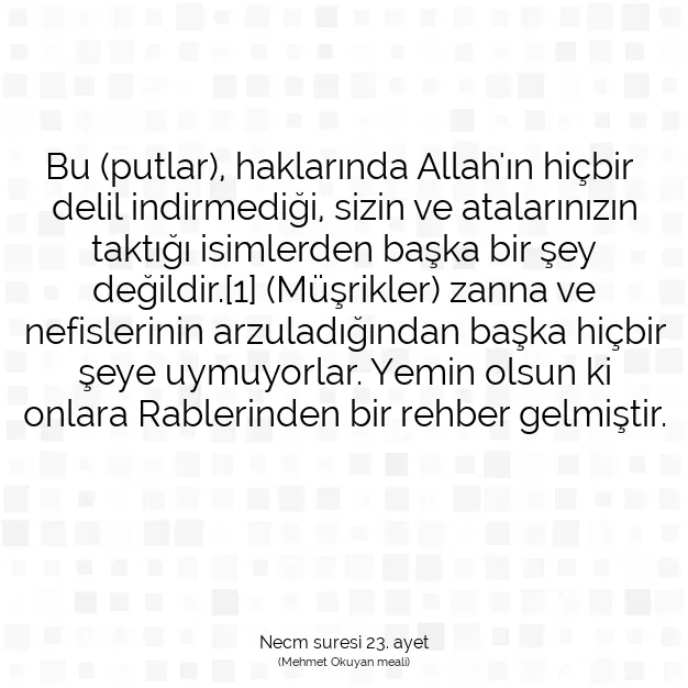 Ayetbul | Kuran Mealleri | Quran | Necm suresi 23. ayet