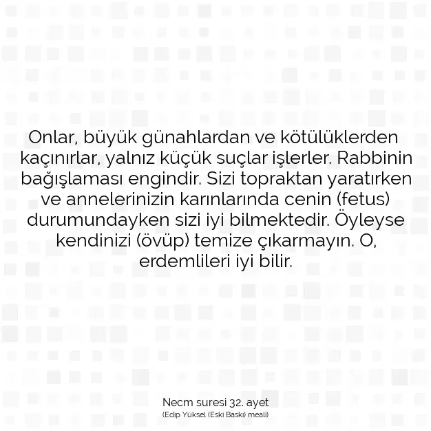 Ayetbul | Kuran Mealleri | Quran | Necm suresi 32. ayet