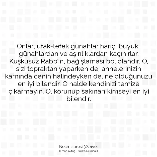 Ayetbul | Kuran Mealleri | Quran | Necm suresi 32. ayet