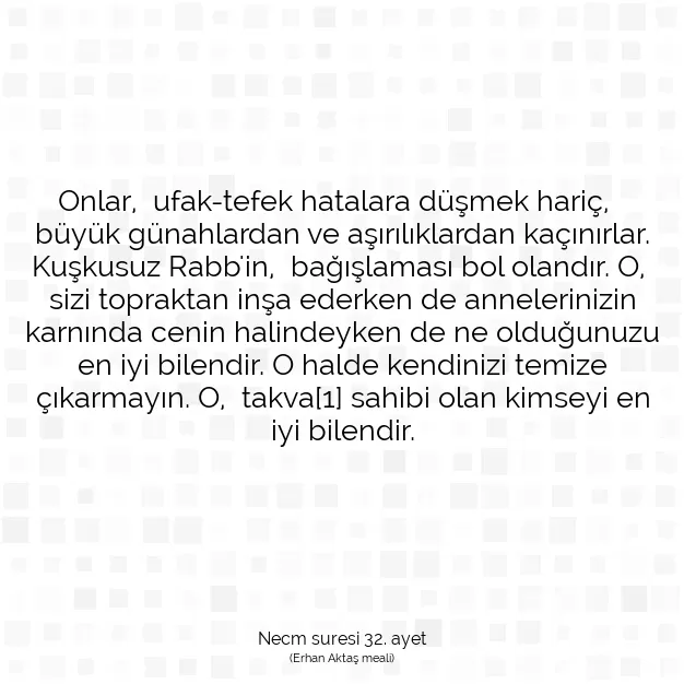 Ayetbul | Kuran Mealleri | Quran | Necm suresi 32. ayet