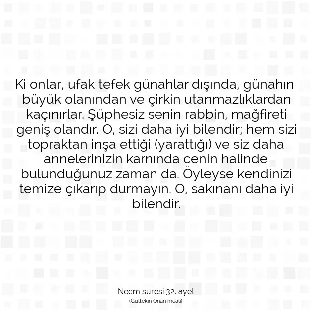 Ayetbul | Kuran Mealleri | Quran | Necm suresi 32. ayet