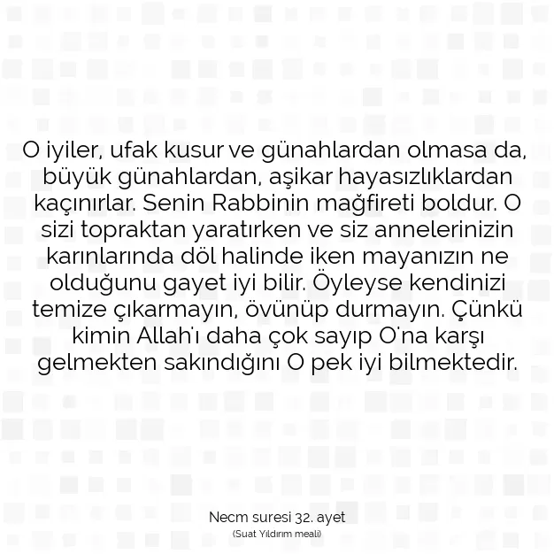 Ayetbul | Kuran Mealleri | Quran | Necm suresi 32. ayet