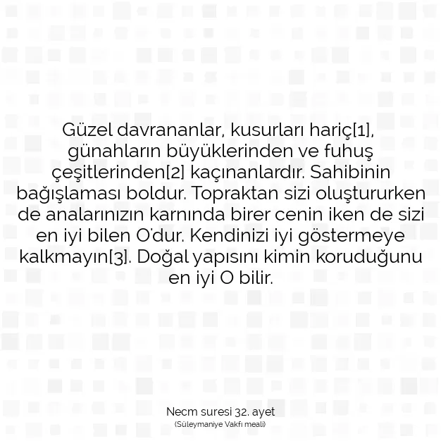 Ayetbul | Kuran Mealleri | Quran | Necm suresi 32. ayet