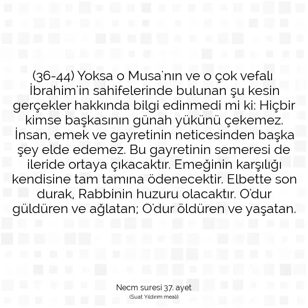 Ayetbul | Kuran Mealleri | Quran | Necm suresi 37. ayet