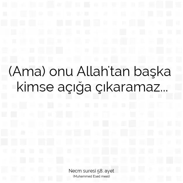 Ayetbul | Kuran Mealleri | Quran | Necm suresi 58. ayet