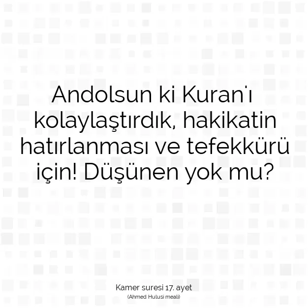 Ayetbul | Kuran Mealleri | Quran | Kamer suresi 17. ayet