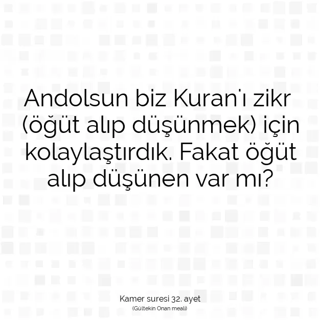 Ayetbul | Kuran Mealleri | Quran | Kamer suresi 32. ayet