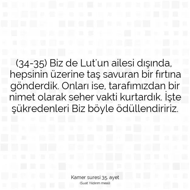 Ayetbul | Kuran Mealleri | Quran | Kamer suresi 35. ayet