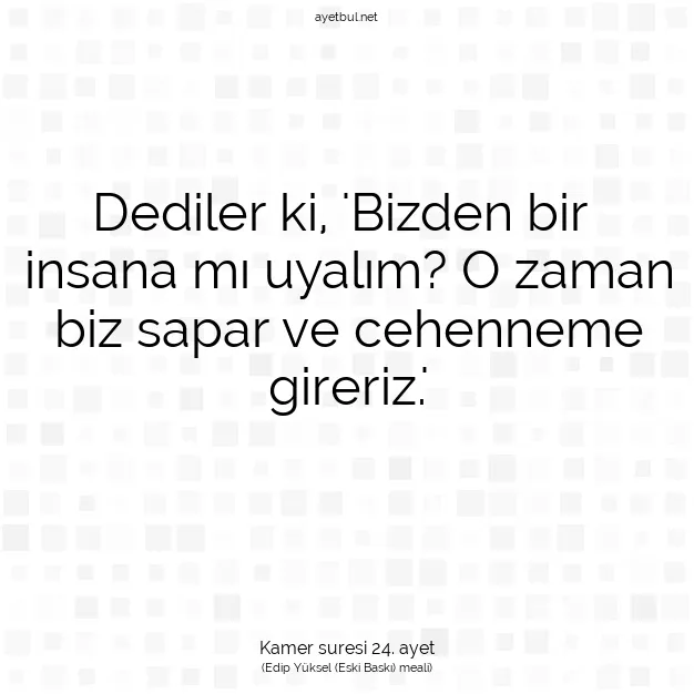 Ayetbul | Kuran Mealleri | Quran | Kamer suresi 24. ayet