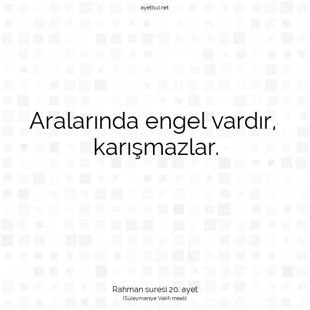 Ayetbul | Kuran Mealleri | Quran | Rahman suresi 20. ayet