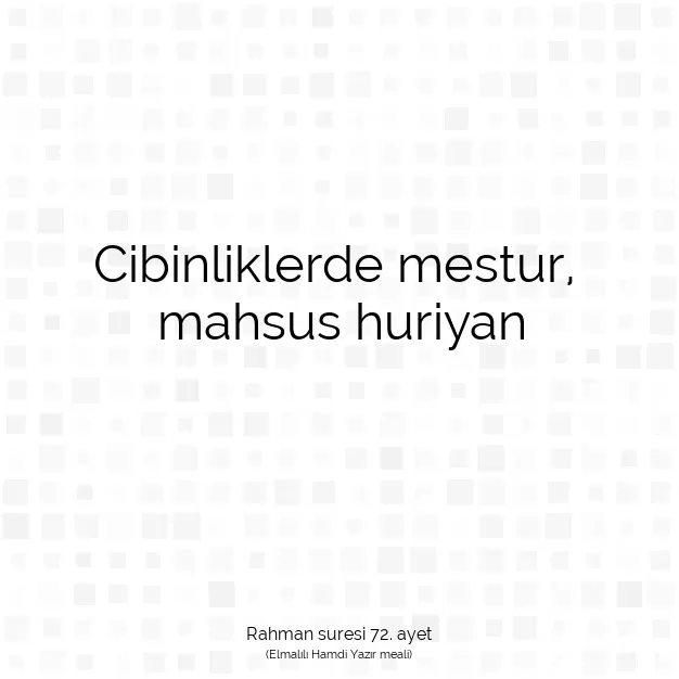 Ayetbul | Kuran Mealleri | Quran | Rahman suresi 72. ayet