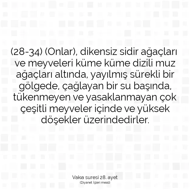 Ayetbul | Kuran Mealleri | Quran | Vakıa suresi 28. ayet