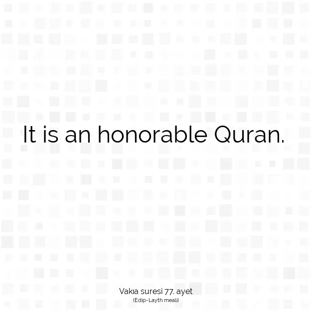 Ayetbul | Kuran Mealleri | Quran | Vakıa suresi 77. ayet